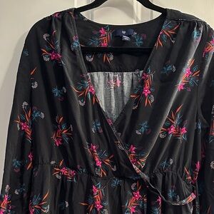 GAP Black Dress with Colorful Floral Design